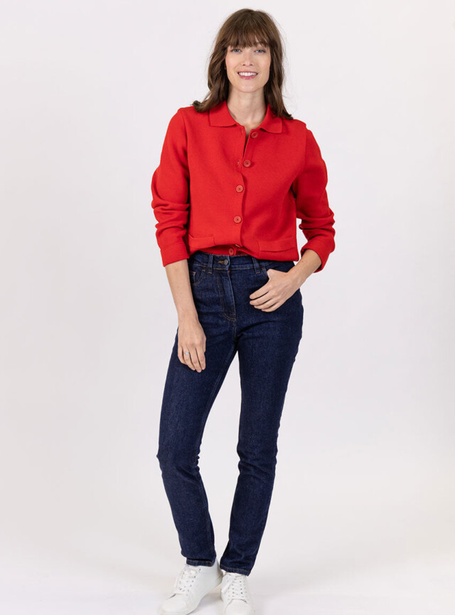 Maison Solfin - Veste femme en coton rouge – 4