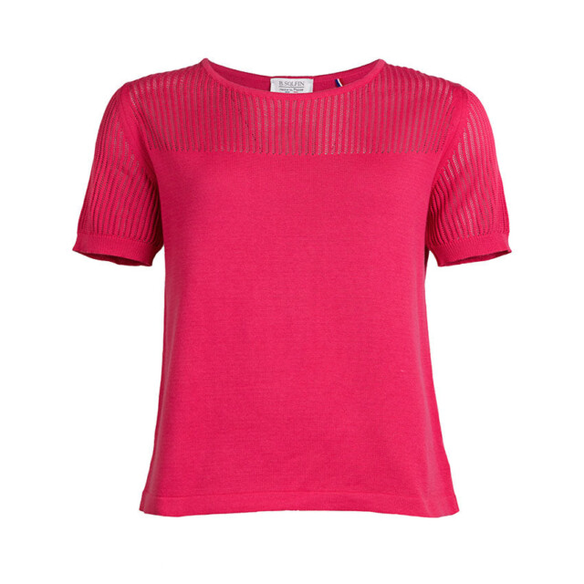 Maison-solfin - Pull femme ajouré coton rose fuchsia – 50