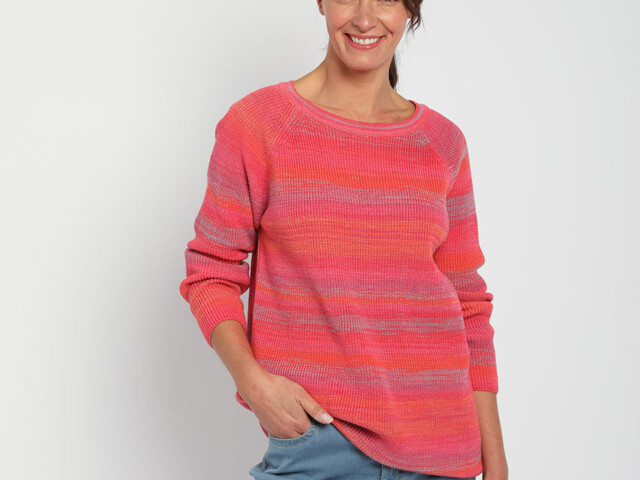 7710 rose peps 1 Maison Solfin - Pull femme en coton organique rose peps – 50