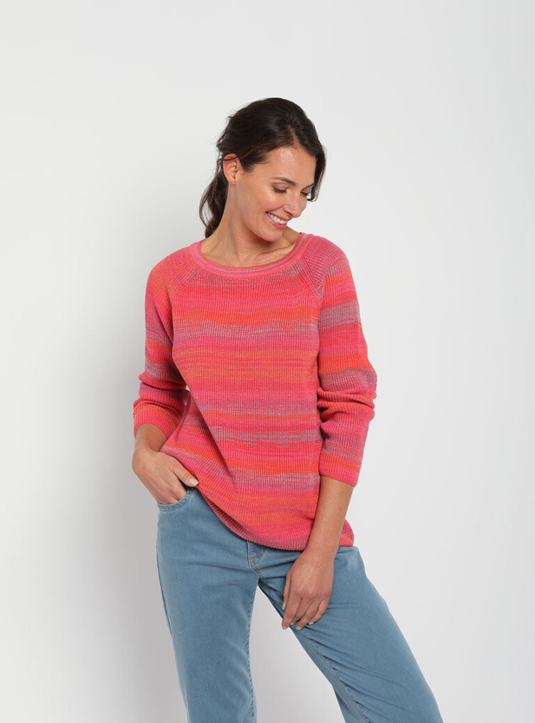 Maison Solfin - Pull femme en coton organique rose peps – 50