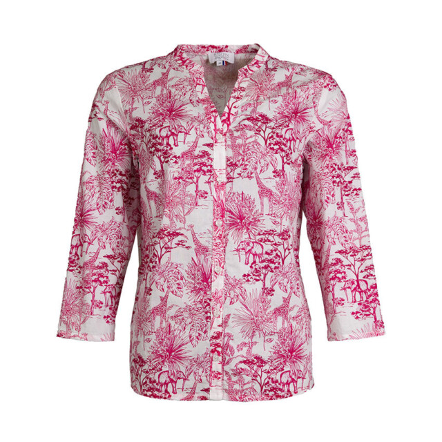 Maison Solfin - Chemisier femme en coton imprimé rose – 52