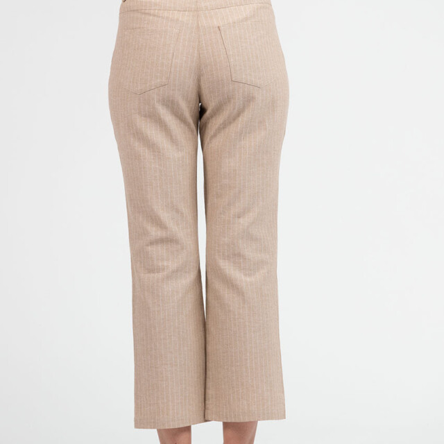 Maison-solfin - Pantalon rayé beige 7/8ème femme – 50