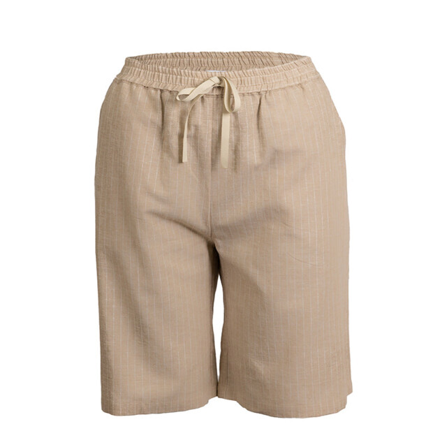 Maison Solfin - Bermuda femme en coton et lin beige – 44