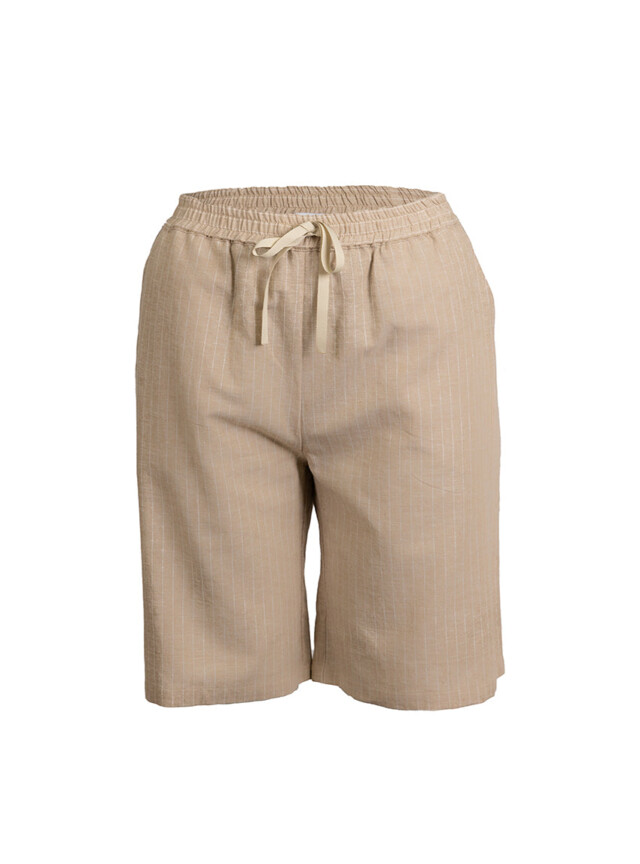 Maison Solfin - Bermuda femme en coton et lin beige – 44