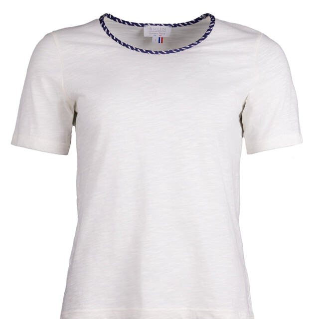Maison-solfin - Tee-shirt femme en coton blanc écru – 1