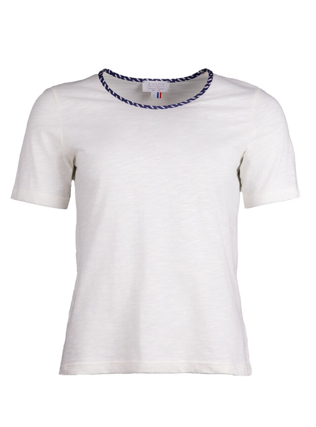 Maison-solfin - Tee-shirt femme en coton blanc écru – 1