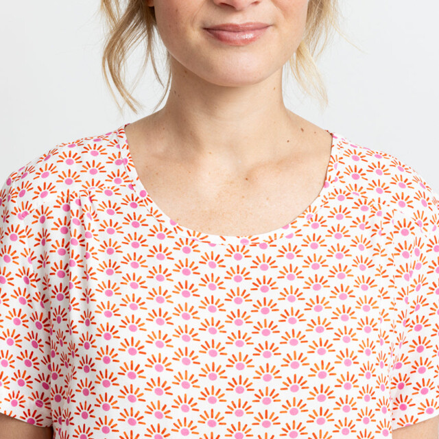 Maison Solfin - Blouse femme viscose imprimé orange – 48
