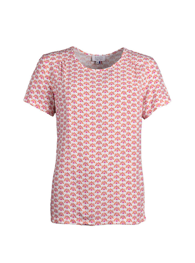 Maison Solfin - Blouse femme viscose imprimé orange – 48