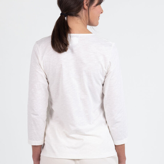 Maison Solfin - Tee-shirt femme en coton blanc crème – 5