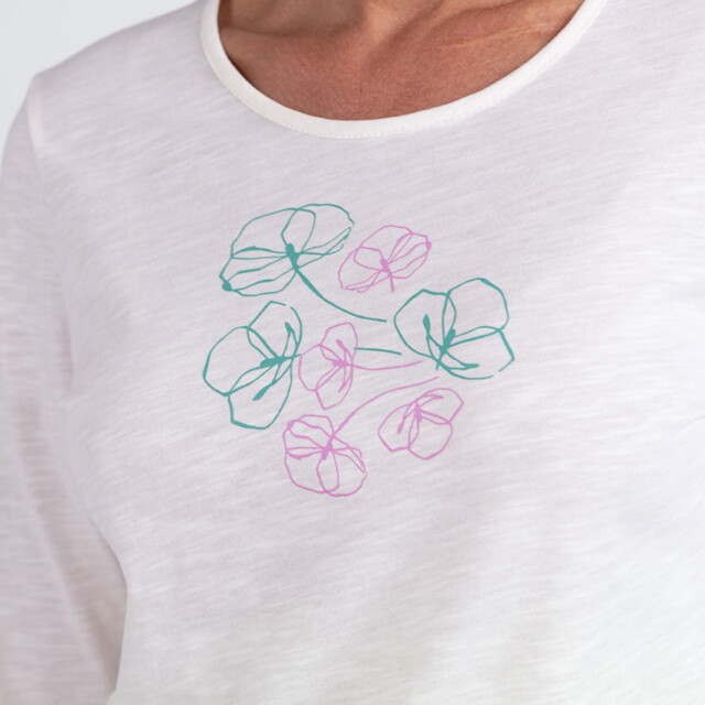 Maison Solfin - Tee-shirt femme en coton blanc crème – 5