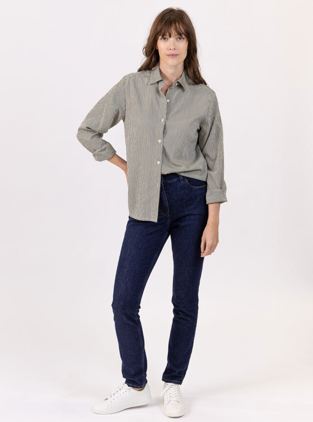 Maison Solfin - Chemise femme décontractée vert bronze – 50