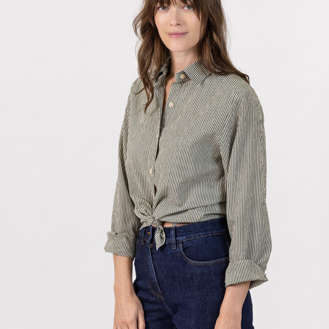 Maison Solfin - Chemise femme décontractée vert bronze – 50