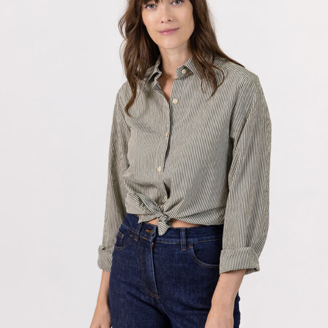 Maison Solfin - Chemise femme décontractée vert bronze – 50