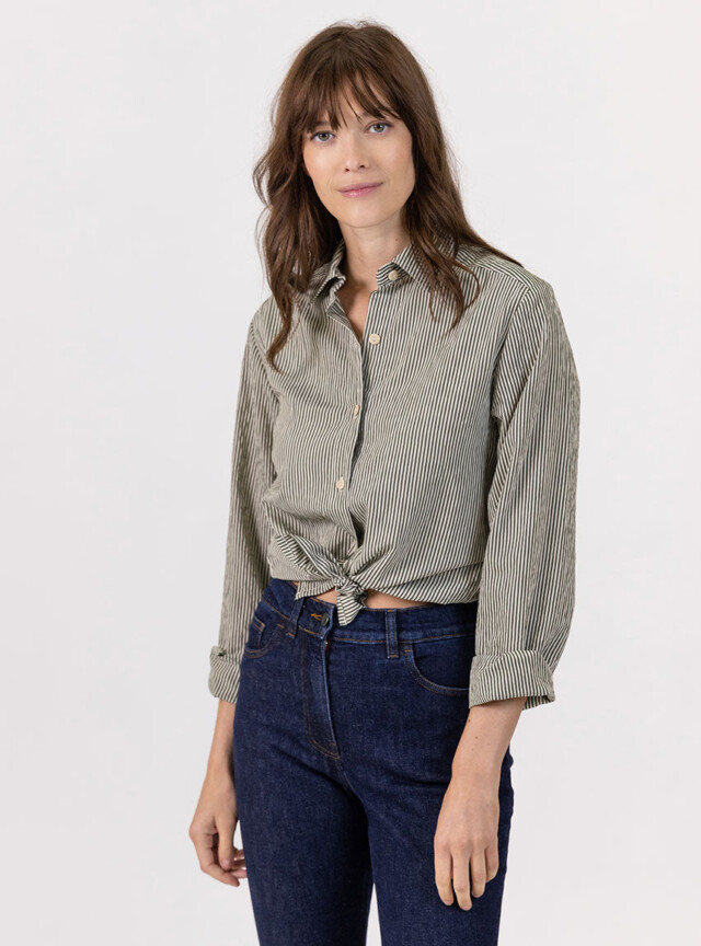 Maison Solfin - Chemise femme décontractée vert bronze – 50