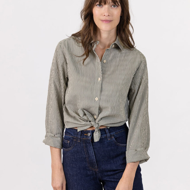 Maison Solfin - Chemise femme décontractée vert bronze – 50