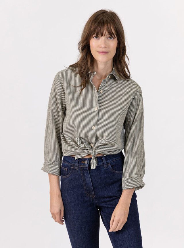 Maison Solfin - Chemise femme décontractée vert bronze – 50