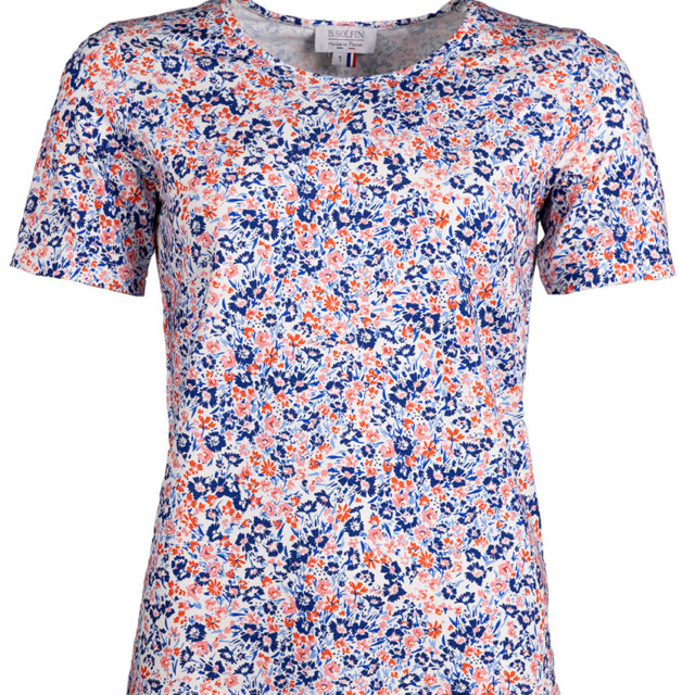 Maison-solfin - Tee-shirt femme imprimé floral bleu – 3