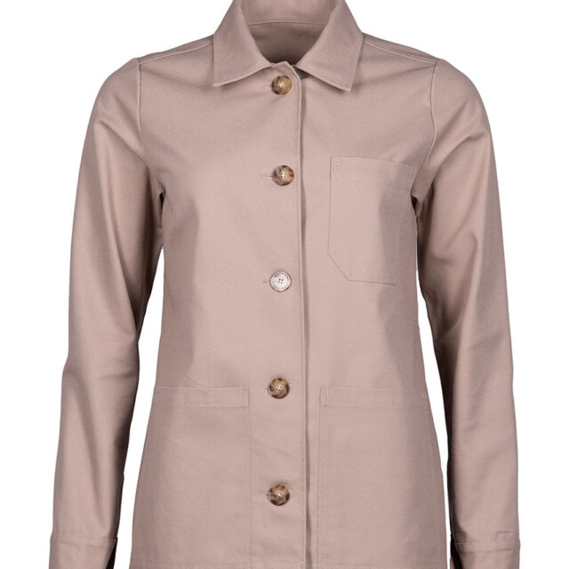 Maison Solfin - Veste femme droite en coton beige chaud – XL