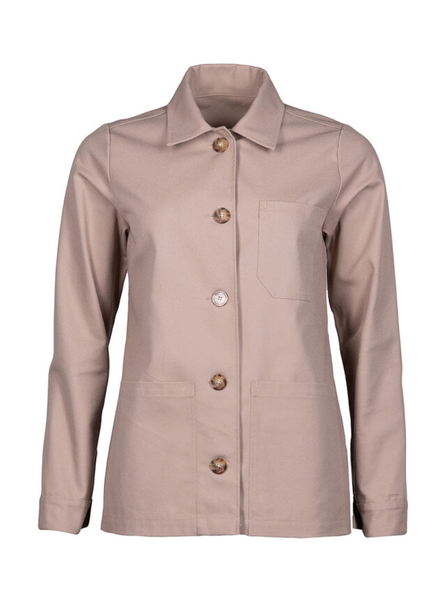 Maison Solfin - Veste femme droite en coton beige chaud – XL