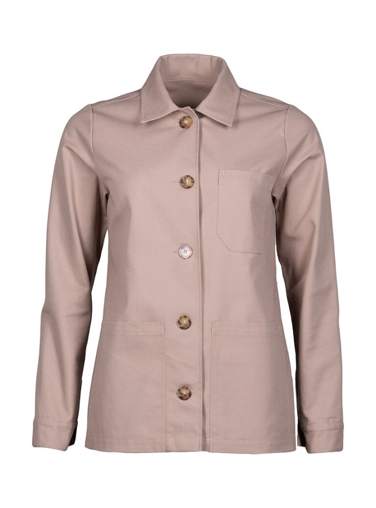 Maison Solfin - Veste femme droite en coton beige chaud – XL