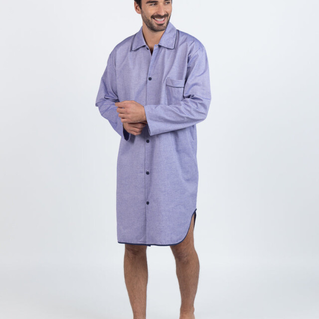 Maison Solfin - Liquette homme en coton rayé bleu – 5