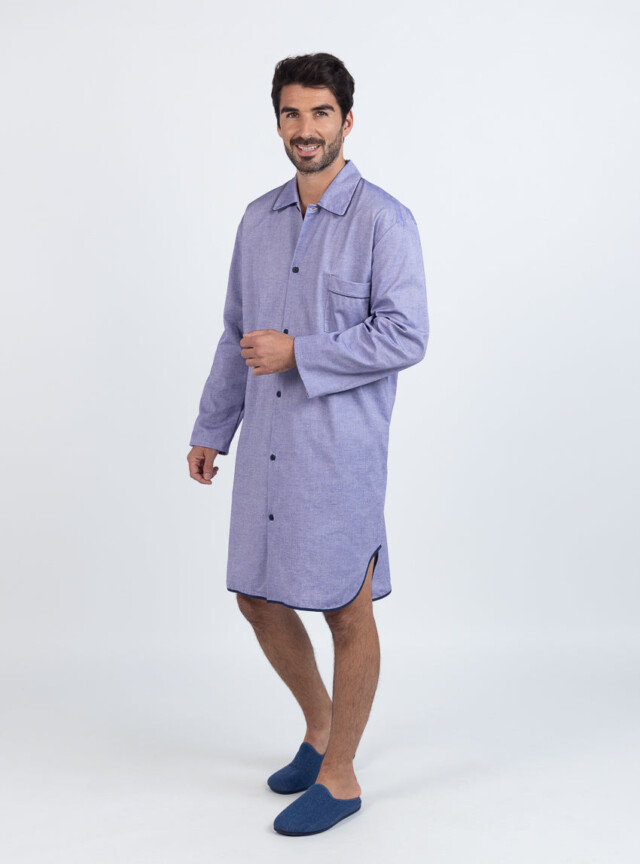 MAISON SOLFIN - Liquette homme en coton rayé bleu