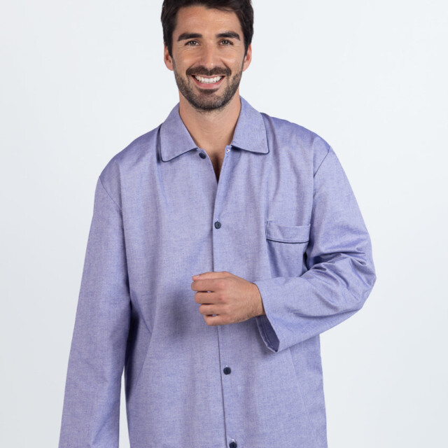 Maison Solfin - Liquette homme en coton rayé bleu – 5