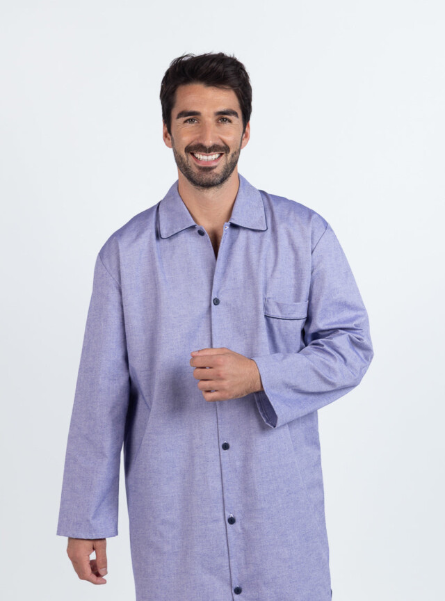 Maison Solfin - Liquette homme en coton rayé bleu – 5