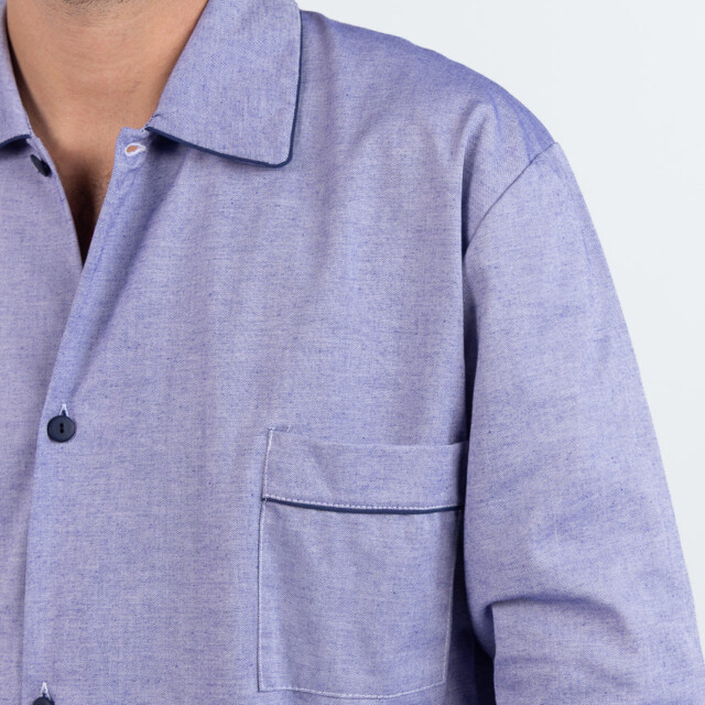 Maison Solfin - Liquette homme en coton rayé bleu – 5