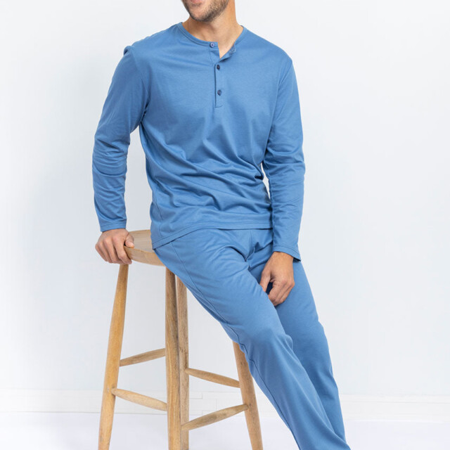 Maison Solfin - Pyjama homme en coton bleu – 5