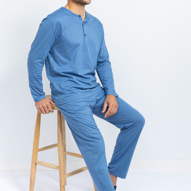 Maison Solfin - Pyjama homme en coton bleu – 5