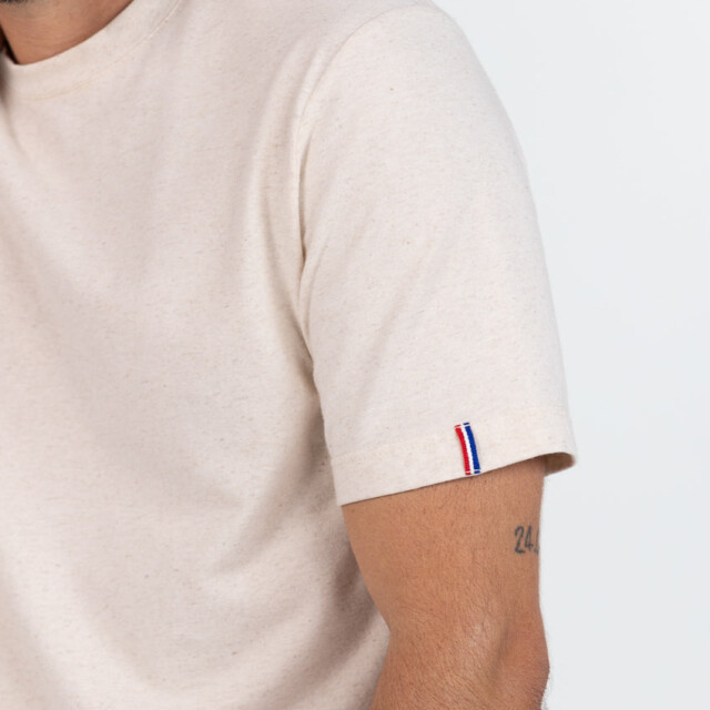 Maison-solfin - Tee-shirt homme en coton beige lin – 6
