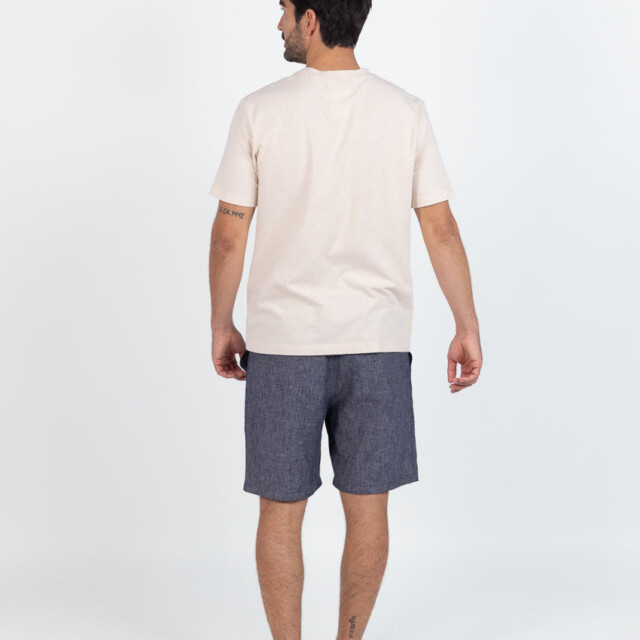 Maison-solfin - Tee-shirt homme en coton beige lin – 6