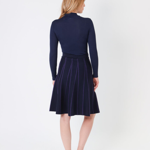 Maison Solfin - Jupe plissée femme en laine bleu marine – 48