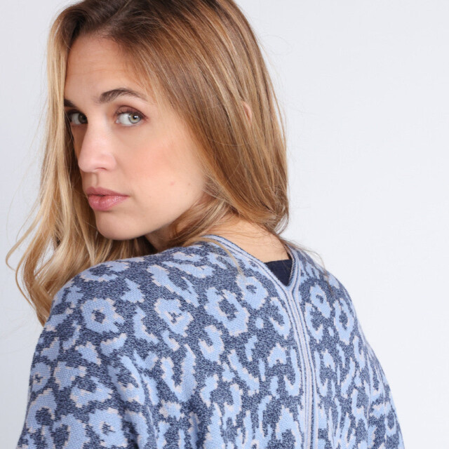 Maison Solfin - Étole femme en laine bleu – U
