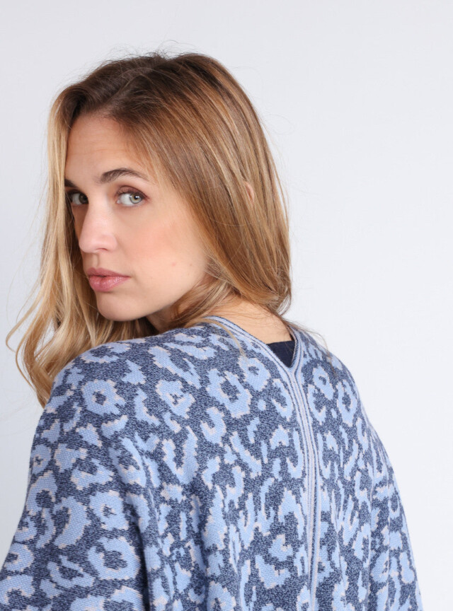 Maison Solfin - Étole femme en laine bleu – U