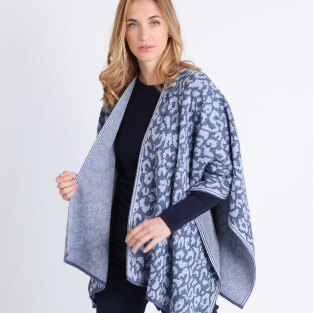 Maison Solfin - Étole femme en laine bleu – U