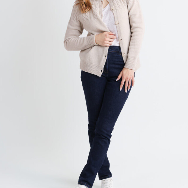 Maison Solfin - Cardigan femme laine mérinos beige clair – 50