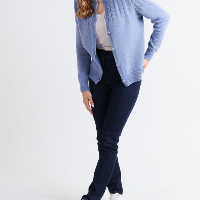 Maison Solfin - Cardigan femme laine mérinos bleu – 50