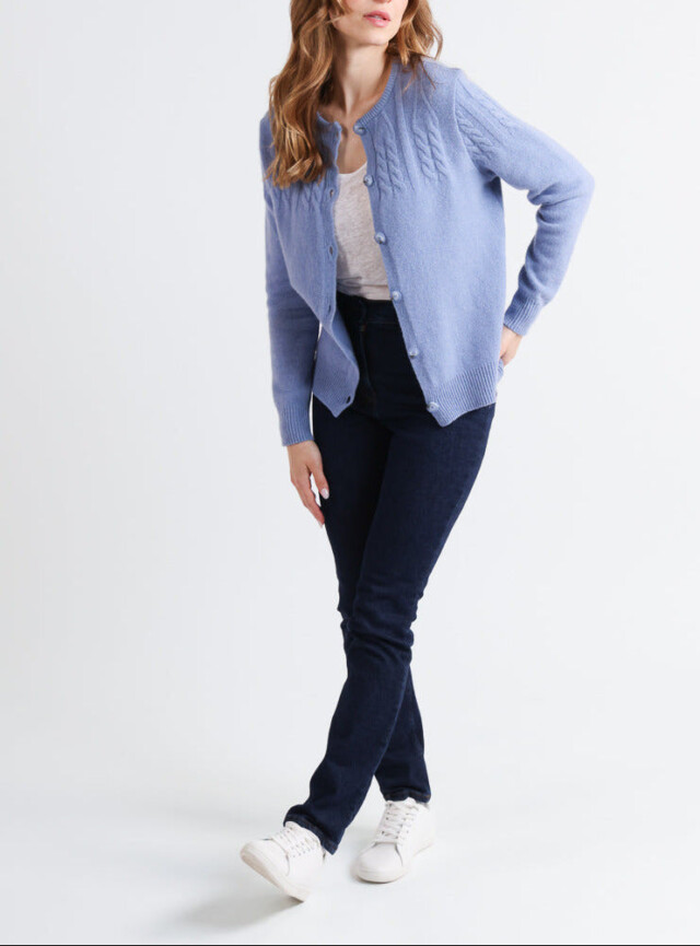 Maison Solfin - Cardigan femme laine mérinos bleu – 50