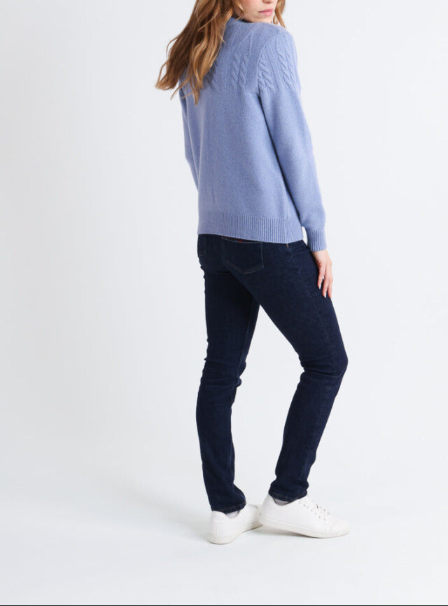 Maison Solfin - Cardigan femme laine mérinos bleu – 50