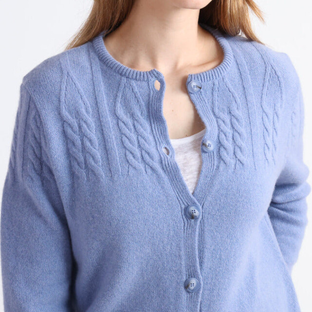 Maison Solfin - Cardigan femme laine mérinos bleu – 50