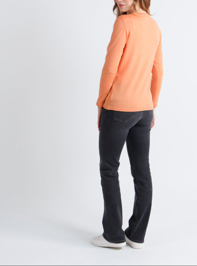 Maison Solfin - Pull femme torsadé en laine orange – 48
