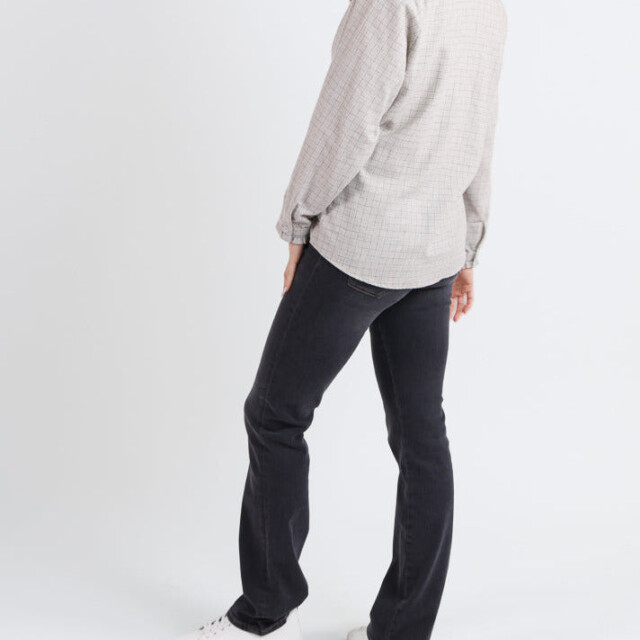 Maison Solfin - Chemisier femme à carreaux gris en coton – 48