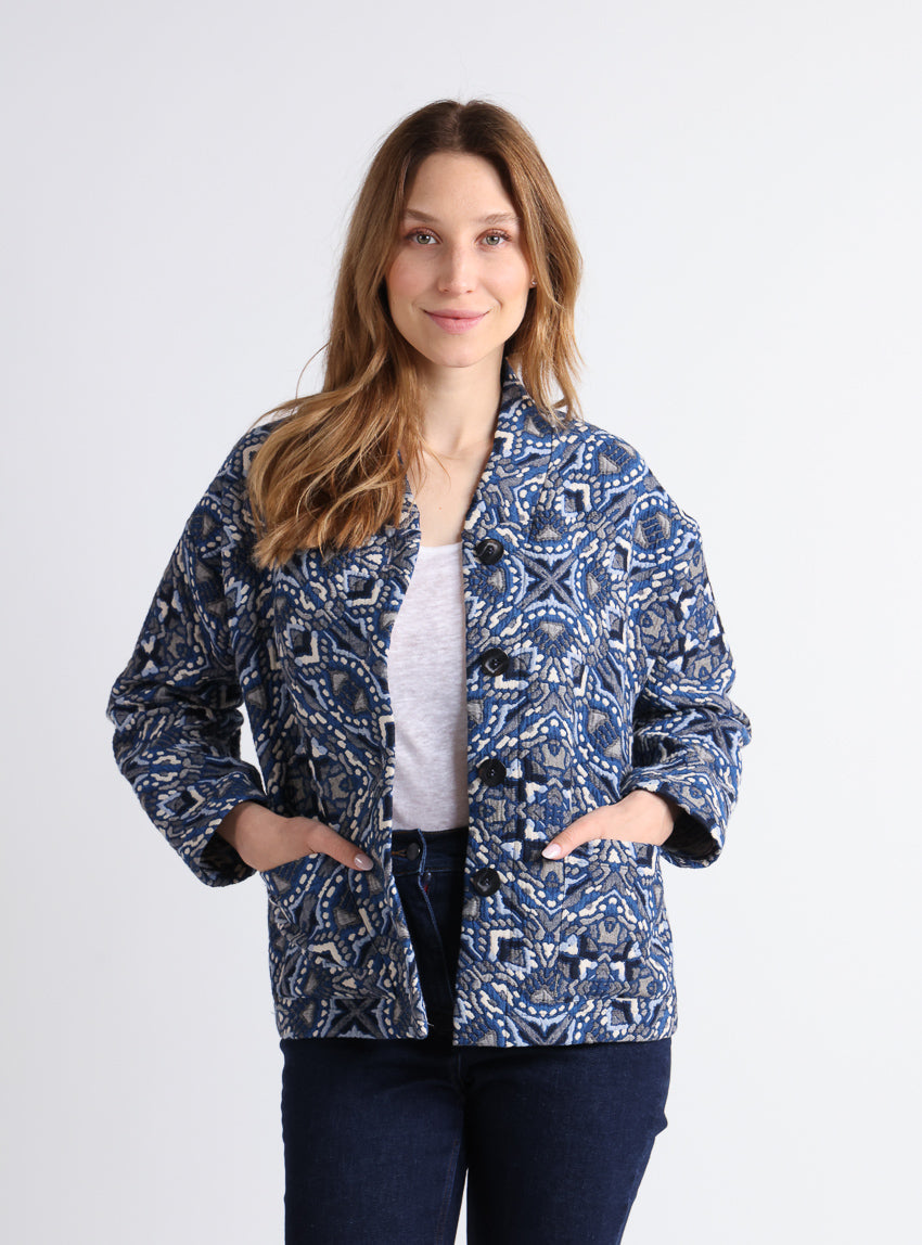 7770 bleu 1 Maison Solfin - Veste matelassée femme bleu – 4