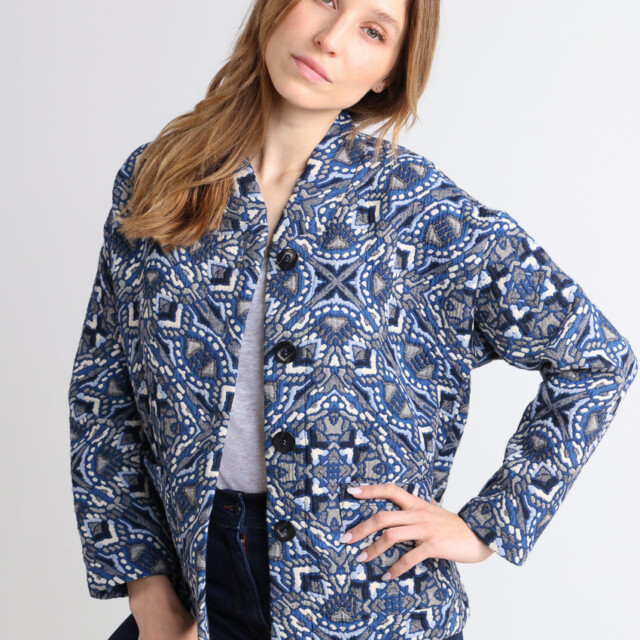 Maison Solfin - Veste matelassée femme bleu – 4