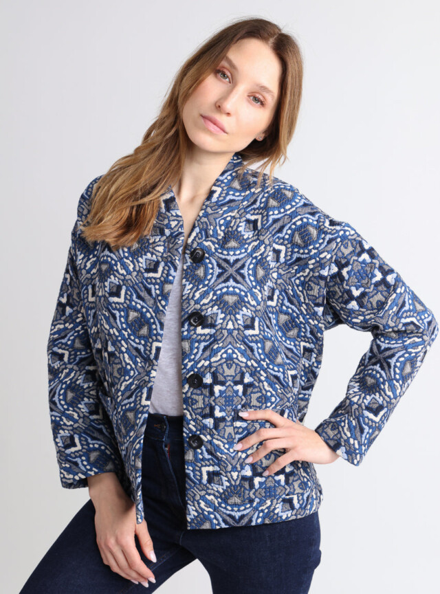Maison Solfin - Veste matelassée femme bleu – 4