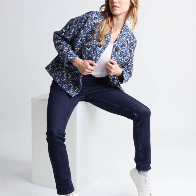 Maison Solfin - Veste matelassée femme bleu – 4