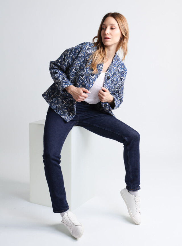 Maison Solfin - Veste matelassée femme bleu – 4