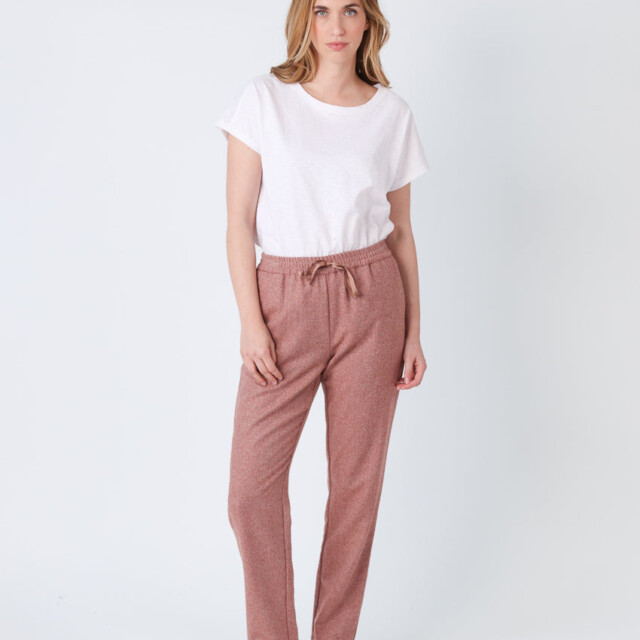 Maison Solfin - Pantalon femme chevrons marron cuivré – 52